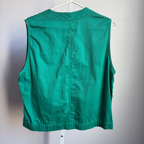 Sahara Club sz M green 100% cotton Vintage 80s vest - Picture 6 of 8
